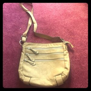 Tan leather cross body bag